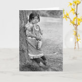 Een Umatilla meisje Kaart (Gele Bloem)