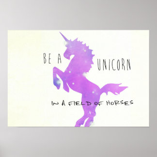 EEN UNICORN 19 x 13 afdrukken Poster