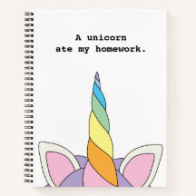 Een Unicorn Ate Mijn thuiswerk Funny Cute Notebook