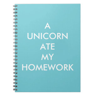 EEN UNICORN ATE MY HOMEWORK Notitieboek