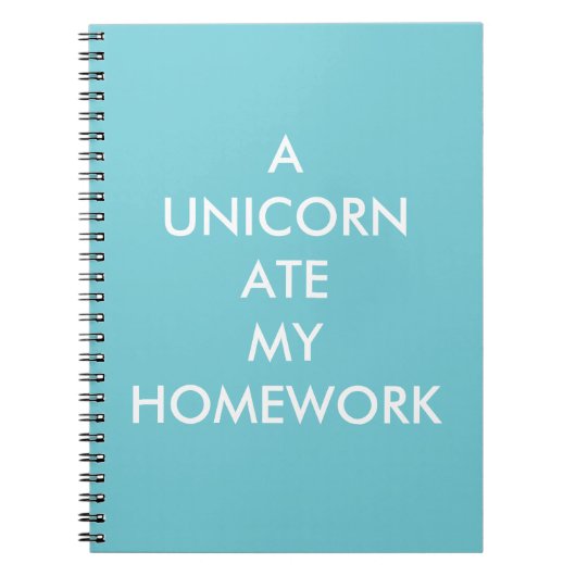 EEN UNICORN ATE MY HOMEWORK Notitieboek (Voorkant)