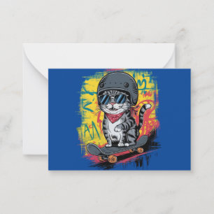 Een uniek en leuk ontwerp met een stijlvolle kat d notitiekaartje