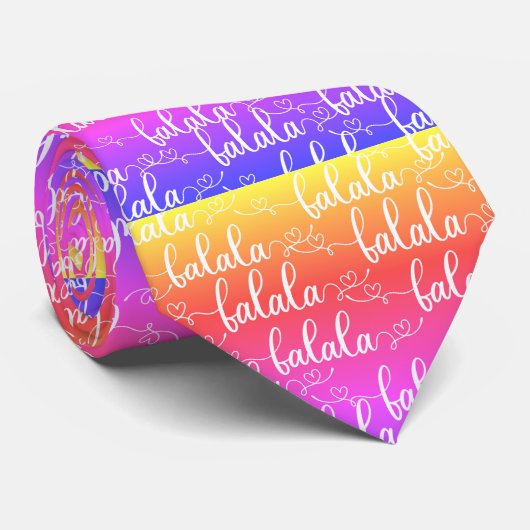 Een uniek kleurrijk Fa la la Modern Script Rainbow Stropdas (Opgerold)