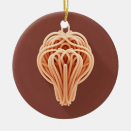 Een uniek patroon van spaghetti noedels keramisch ornament