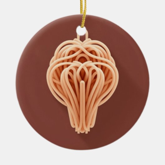 Een uniek patroon van spaghetti noedels keramisch ornament (Voorkant)