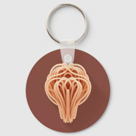 Een uniek patroon van spaghetti noedels sleutelhanger