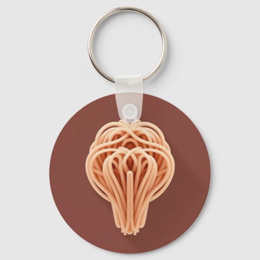 Een uniek patroon van spaghetti noedels sleutelhanger (Voorkant)