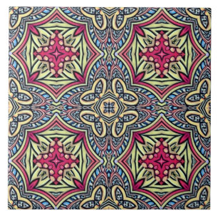 Een uniek vintage multicolor klassiek patroon tegeltje