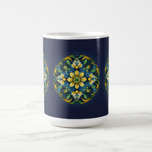 💚💙💛 Een unieke Azulejo-elegantie: Middernacht T Koffiemok