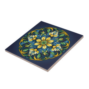 Een unieke Azulejo Elegantie: Midnight Garden Tegeltje