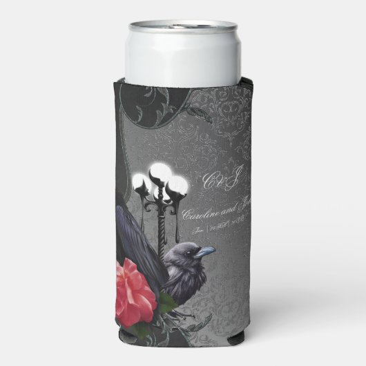 Een unieke bruiloft seltzer blikjeskoeler (Seltzer Voorkant)