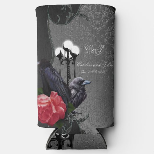 Een unieke bruiloft seltzer blikjeskoeler (Voorkant)