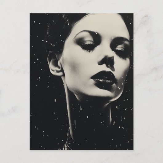 Een unieke hemelse vrouw in zwart-wit briefkaart (Voorkant)