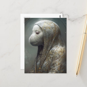 Een unieke lamantijn in gewaden briefkaart