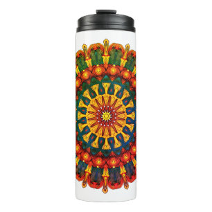 Een unieke mandala tuimelaar met gelukkige Phoenix Thermosbeker