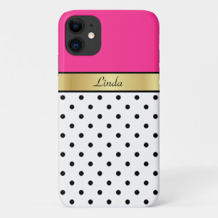 Een unieke, roze, zwarte witte, zwarte roze Fuchsi Case-Mate iPhone Case