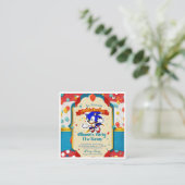 Een unieke verjaardagsuitnodigingskaart informatiekaartje (Staand voorkant)