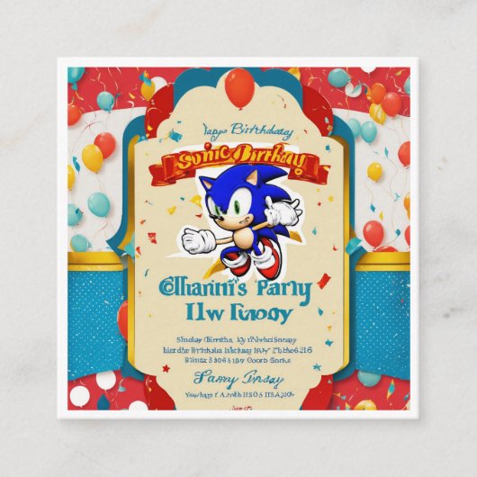 Een unieke verjaardagsuitnodigingskaart informatiekaartje (Voorkant)