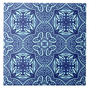 Een unieke vintage blauwe kleur klassiek patroon tegeltje
