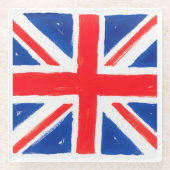 Een union jack glazen onderzetter (Voorkant)