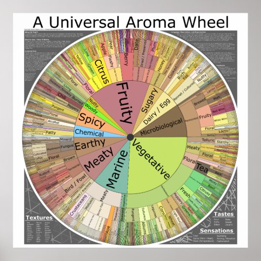 Een Universal Aroma Wheel Poster (Voorkant)