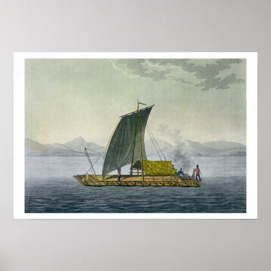 Een vaartuig dat de haven van Guayaquil in Ecuador Poster (Voorkant)