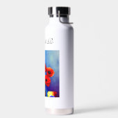 Een vaas klaprozen - Schilderij - Personaliseerbaa Waterfles (Links)