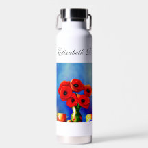 Een vaas klaprozen - Schilderij - Personaliseerbaa