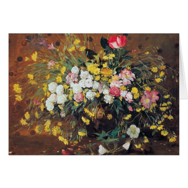 Een vaas met bloemen kaart (Voorkant Horizontaal)