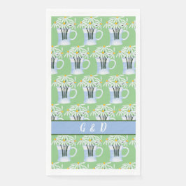 Een vaas met madeliefjes servet