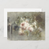 Een vaas met rozen van Margaretha Roosenboom (1853 Briefkaart (Voorkant / Achterkant)