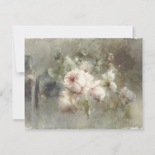 Een vaas met rozen van Margaretha Roosenboom (1853 Notitiekaartje (Voorkant)