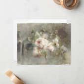 Een vaas met rozen van Margaretha Roosenboom (1853 Notitiekaartje (Voorkant / Achterkant in situ)