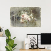 Een vaas met rozen van Margaretha Roosenboom (1853 Poster (Thuiskantoor)