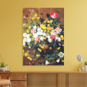 Een vaas van bloemen canvas afdruk (Insitu (Woonkamer))