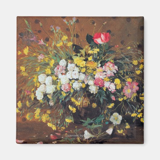 Een vaas van bloemen magneet (Voorkant)