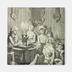 Een vader die door Candlelight voor zijn familie l Magneet