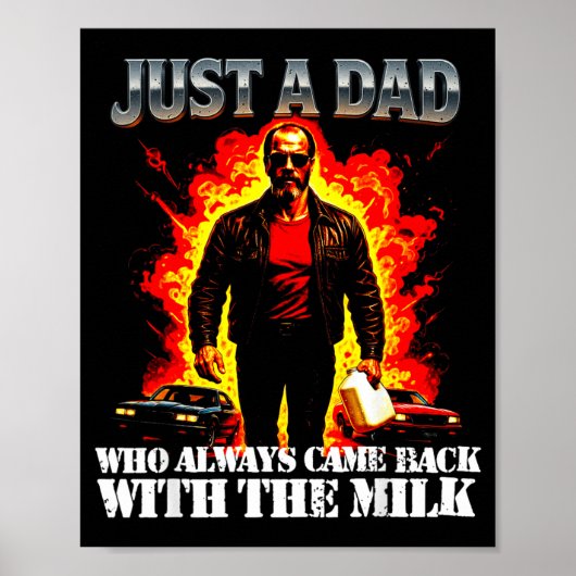 Een vader die terugkwam met de melk Grappige vader Poster (Voorkant)