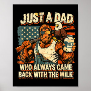 Een vader die terugkwam met de melk patriottische poster