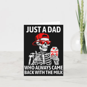 Een vader die terugkwam met de melk vaderdag  kaart
