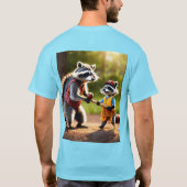 Een vader en zoon wasbeer spelen honkbal terwijl c t-shirt (Achterkant)