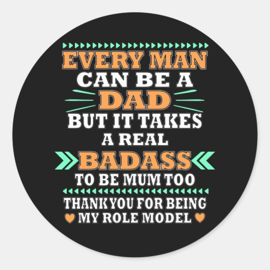 Eén vader Gezegde Ronde Sticker (Voorkant)