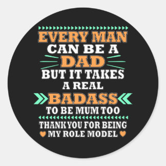 Eén vader Gezegde Ronde Sticker