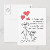 Een vader houdt de hand van zijn dochter vast briefkaart (Voorkant / Achterkant)