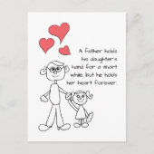 Een vader houdt de hand van zijn dochter vast briefkaart (Voorkant)