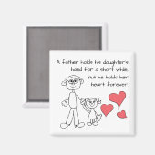 Een vader houdt de hand van zijn dochter vast magneet (Voorkant / Achterkant)