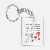 Een vader houdt de hand van zijn dochter vast sleutelhanger (Voorkant Links)