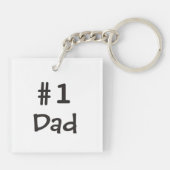 Een vader houdt de hand van zijn dochter vast sleutelhanger (Achterkant)