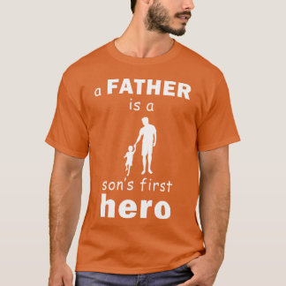 Een vader is een zoon eerste held retro t-shirt