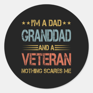 Een vader opa en veteraan vaders dag papa opa ronde sticker